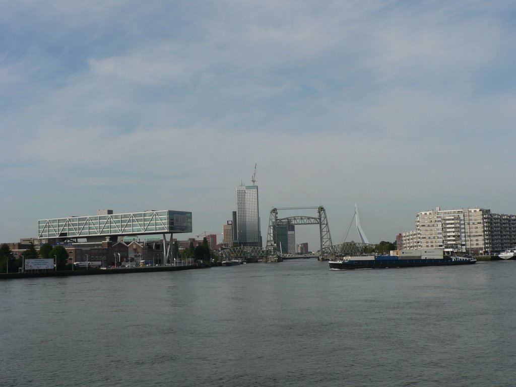 ***Unilver,Hef en Erasmusbrug vanaf Maas,Rotterdam by Mehmet Gencaslan