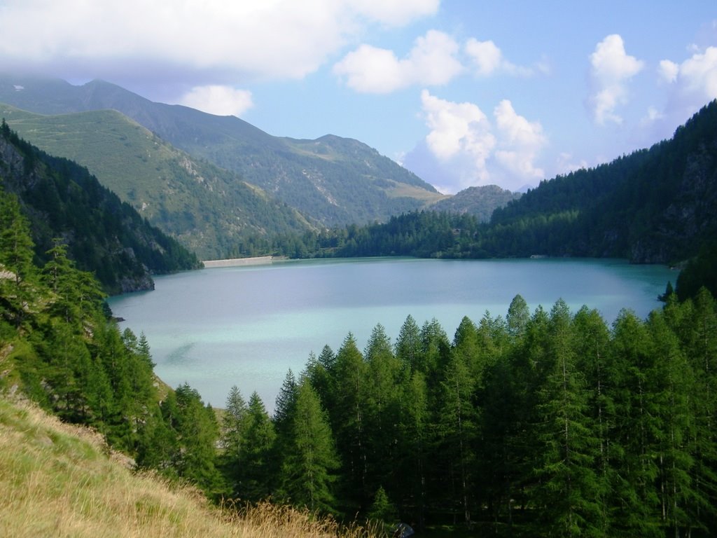 Lago alpe Cavalli 15/08/2009 - Sullo sfondo, la diga - by Benny Greco