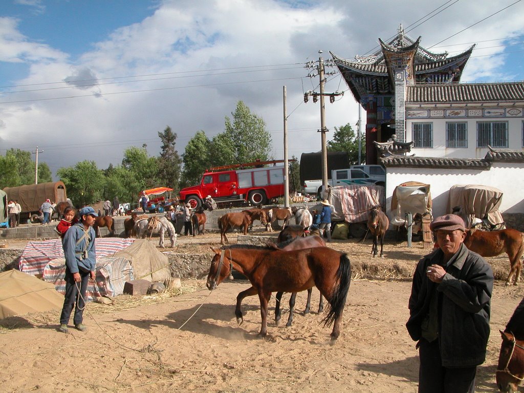 Horse market, in north end of Dali by snorth