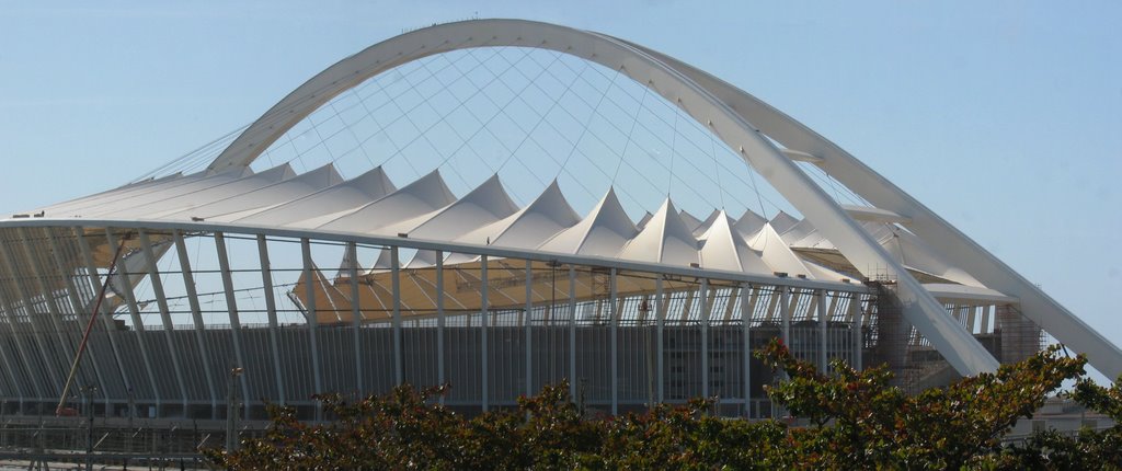 Moses Mabhida 2010 Stadium - The tented roof nearing completion August 2009 by John A Forbes