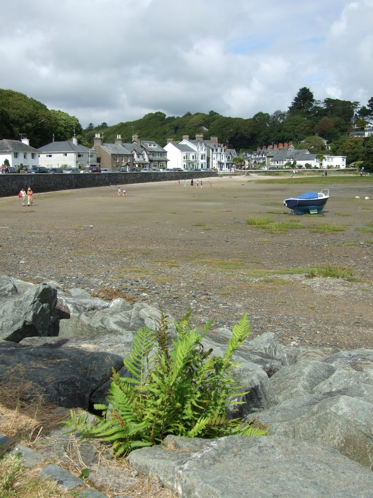 Borth-y-Gest harbour at low tide by John Goodall