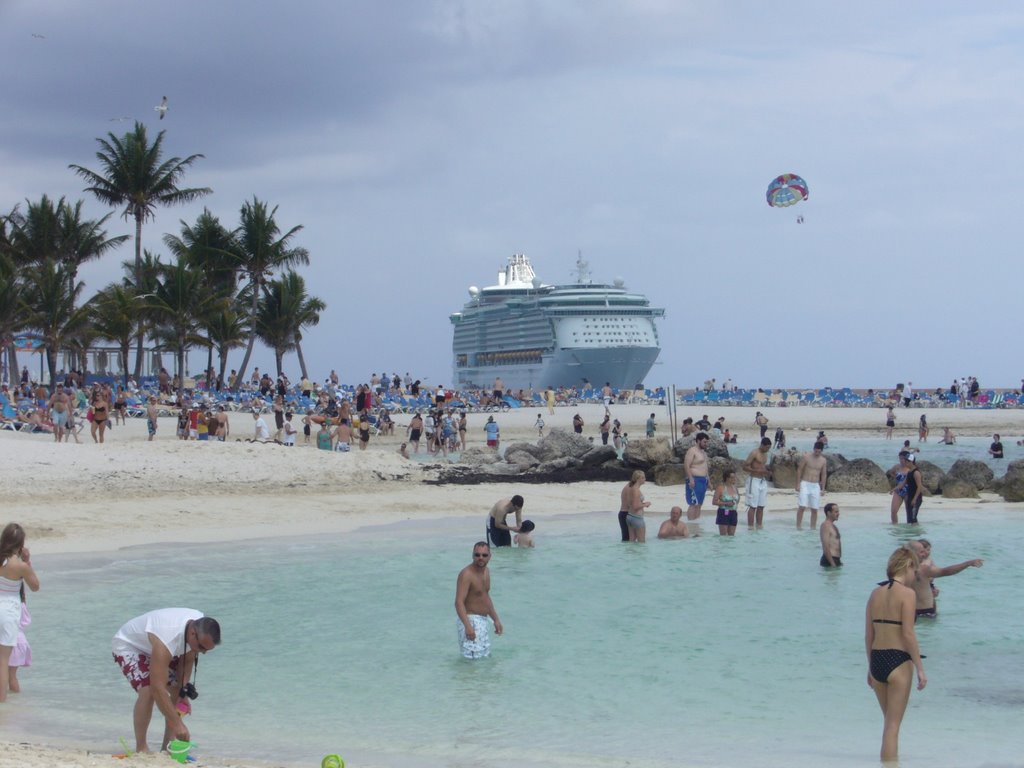 Navigator of the Seas at Cococay Bahamas by Sandy Powell