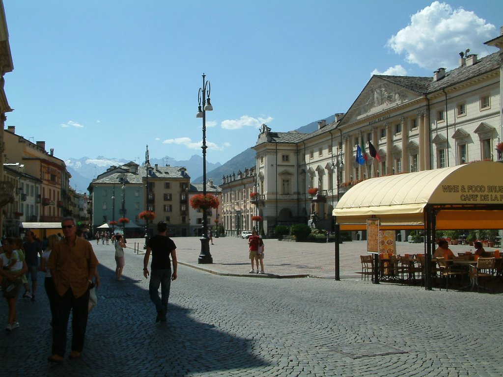 Piazza dell'Hotel de Ville-Aosta by Giuseppe Morazzoni