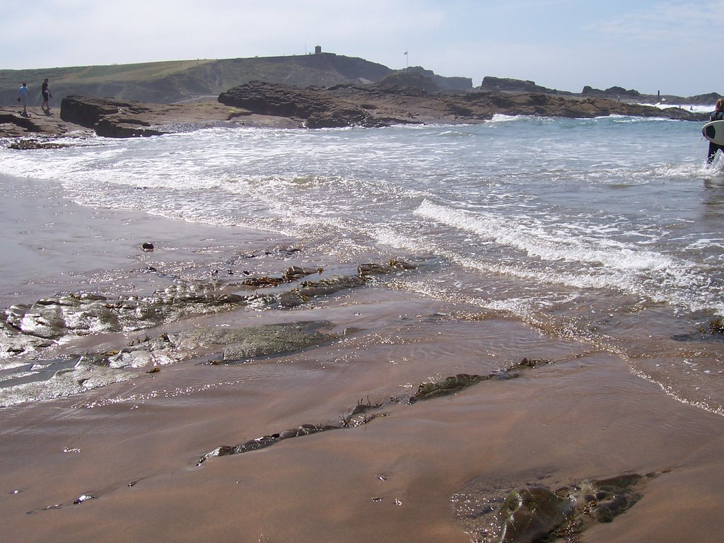 The tide is coming in on Summerleaze Beach, Bude by Yvette