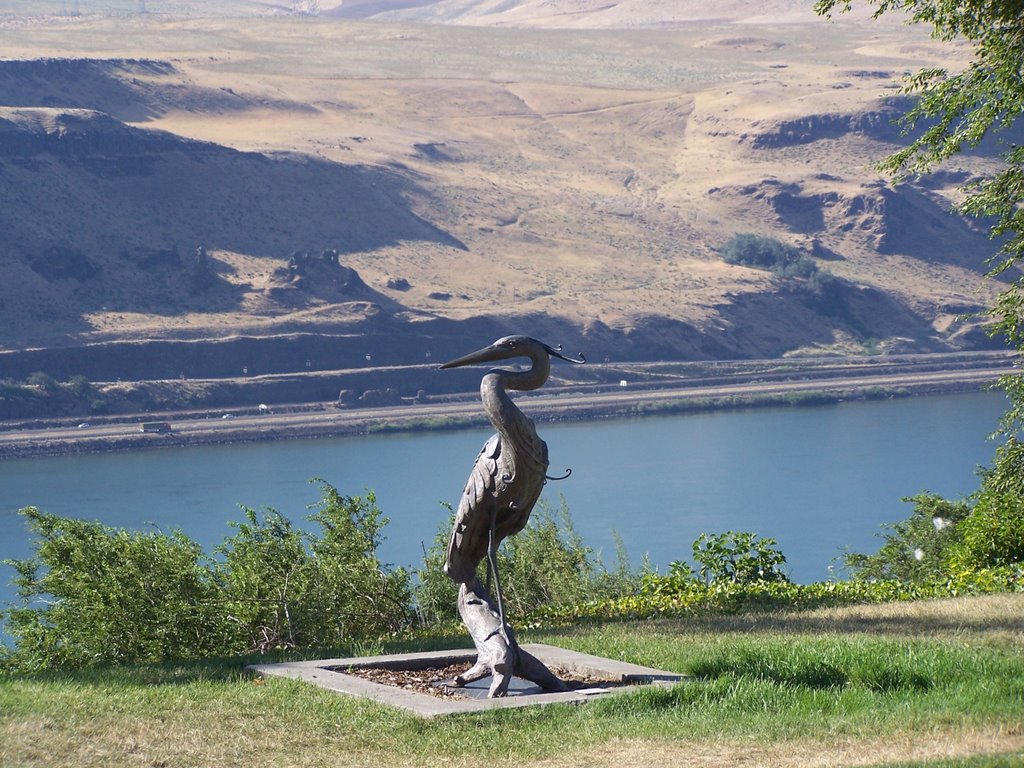 Great Blue Heron Statue, Maryhill Museum by Pamela Elbert Poland