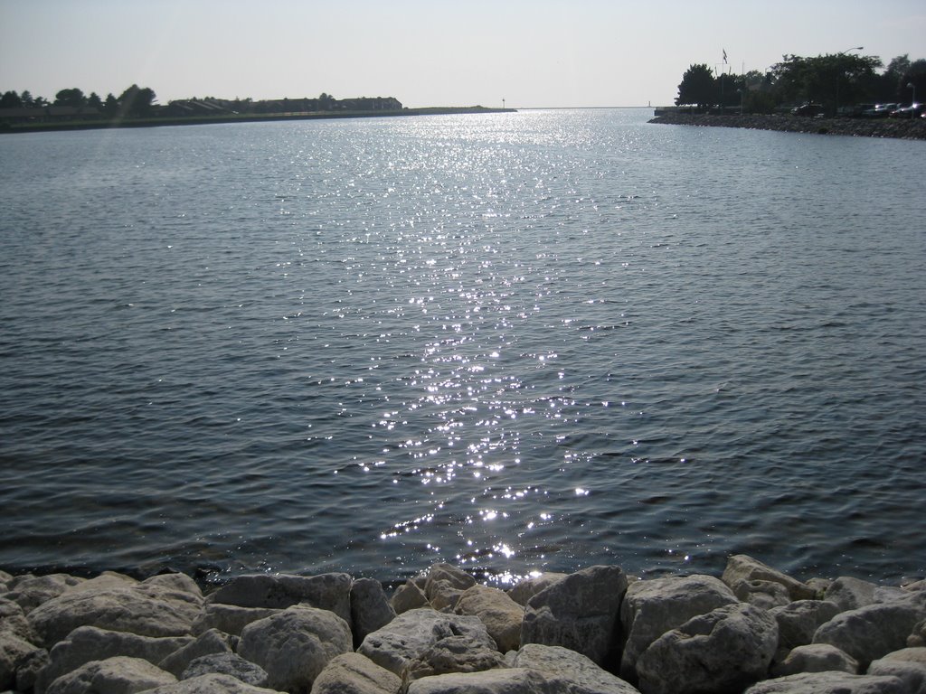 Water view from Ludington's Waterfront Park by T. Strong