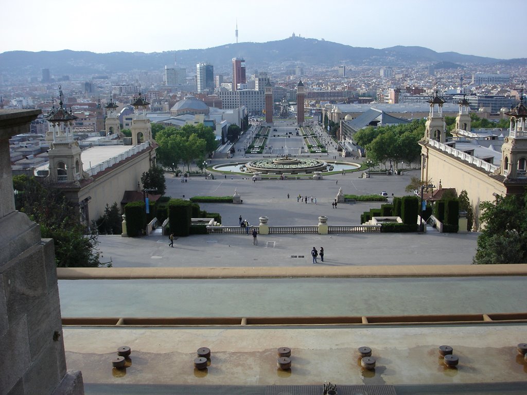 Barcellona - Panoramic view on Plaça de Espanya by ventofreddo