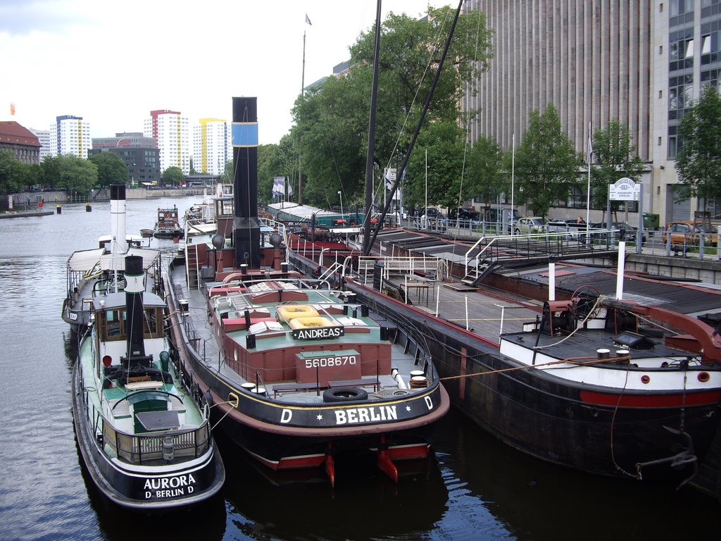 Veteran workboats on the Spree by petewildgrant