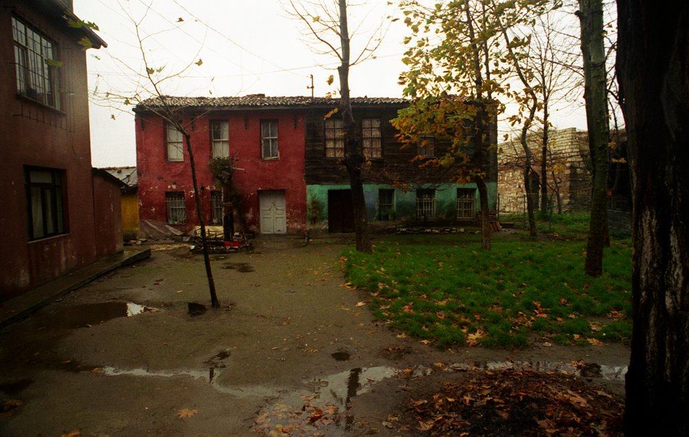 Nov. 96. Old homes on the old walls.Terrace next to the Tower of Isaac Angelus. by Mr. Hare