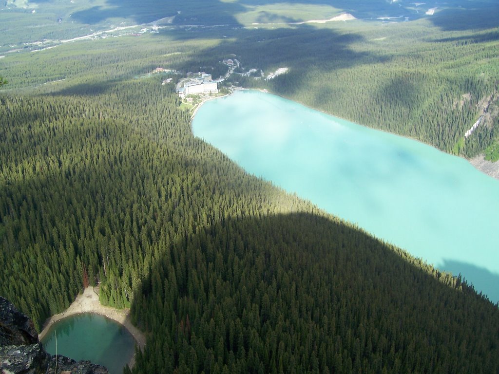 Mirror Lake and Lake Louise from Big Beehive by Ahmed El-Kabbany