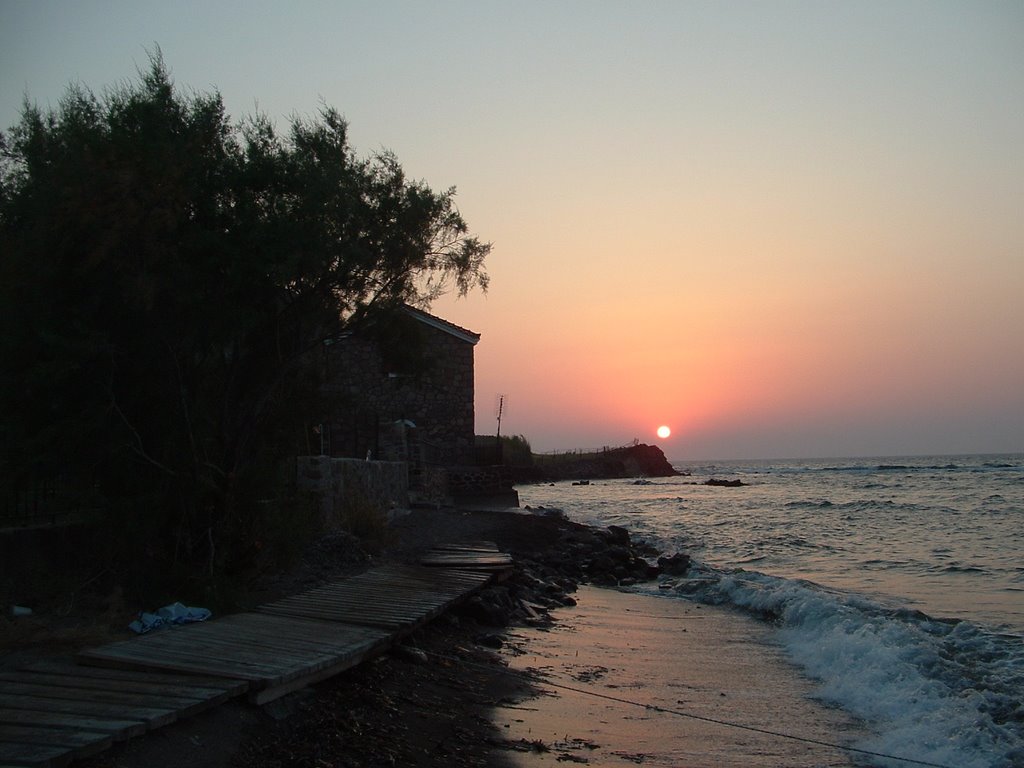 Anaxos beach at sunset by Agota-M