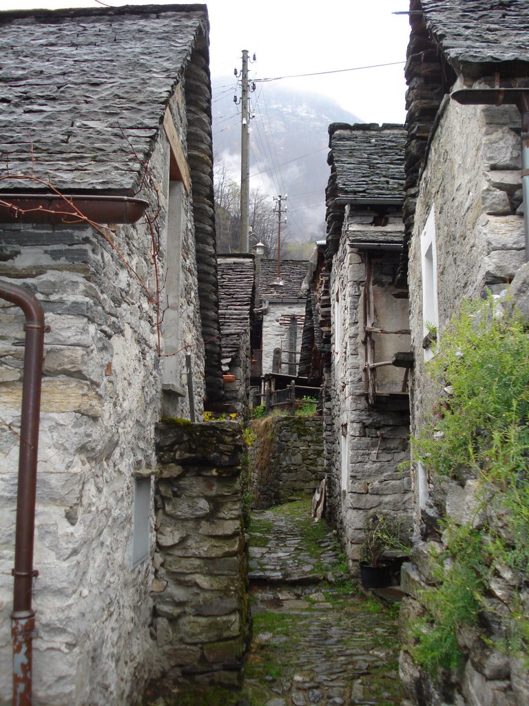 Street in Corippo by alpenista