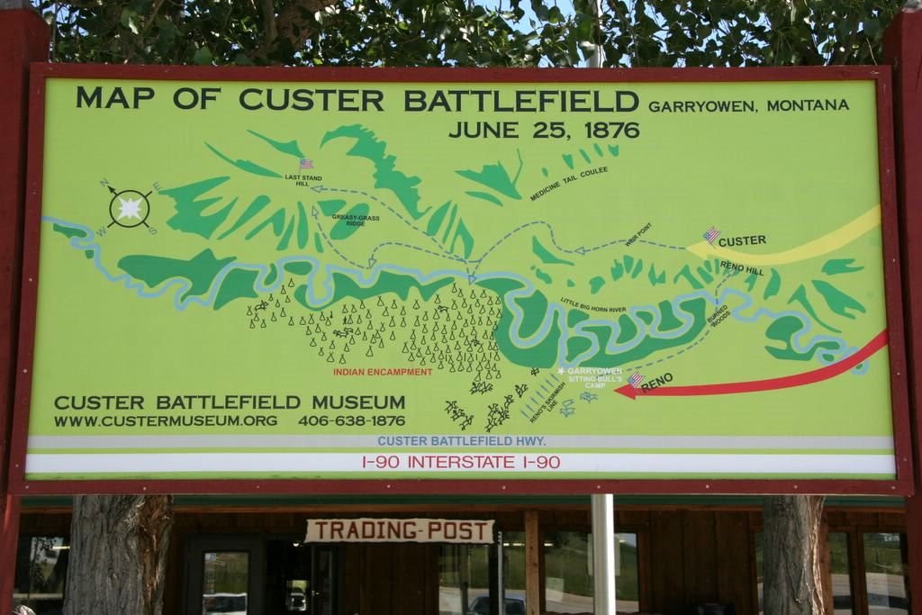 Map of Custer Battlefield, Gerryowen, Montana by http://timtraveler.com