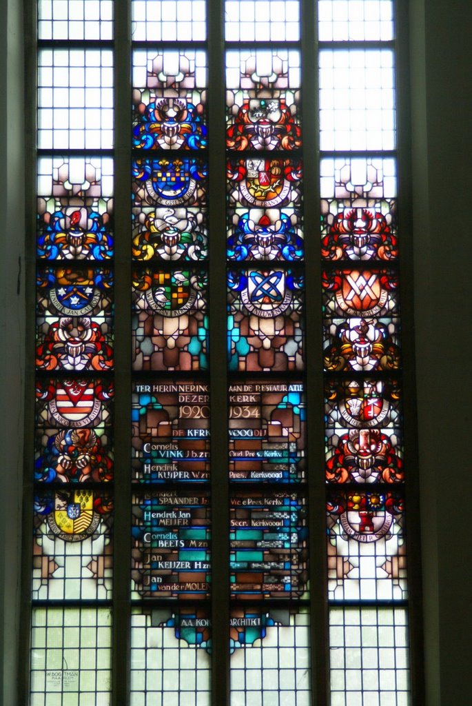 Edam - Grote Kerk - View South on Stained Glass Window 1920-1934 by txllxt TxllxT