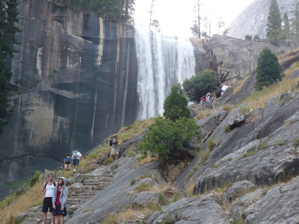 Vernal Fall beginning of stairs. by Sam Mintonye