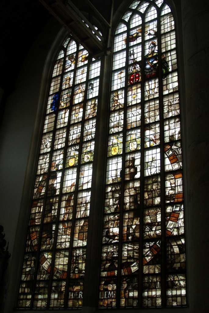 Edam - Grote Kerk - View NE on Stained Glass Window donated by the City of Haarlem by txllxt TxllxT