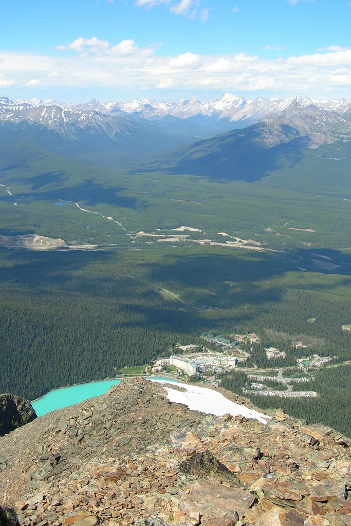 Chateau Lake Louise from Mt. Fairview summit (Jul 07) by Jeff Gunderson