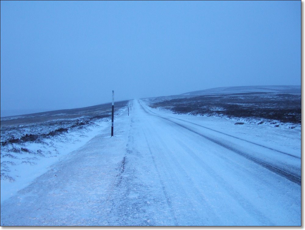 The Road over Waskerly Moor in Snow, 12th March 2006 by Patrick Rice