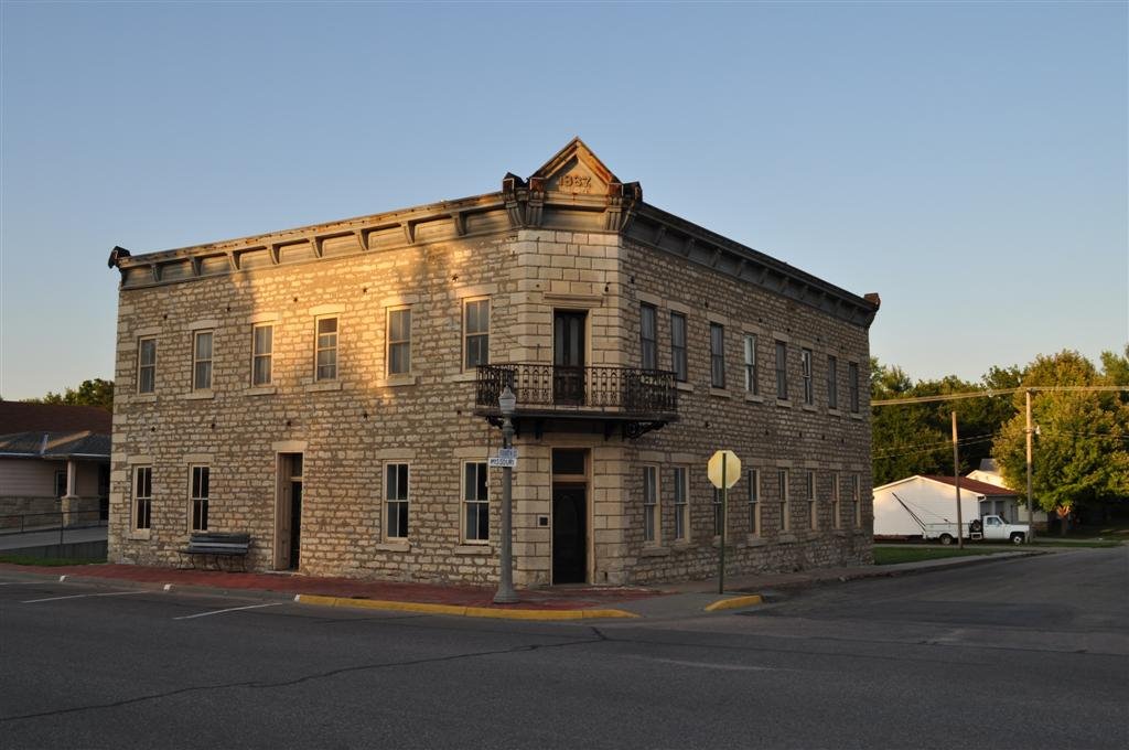 Brandt Hotel, native stone, Alma, KS by marnox1