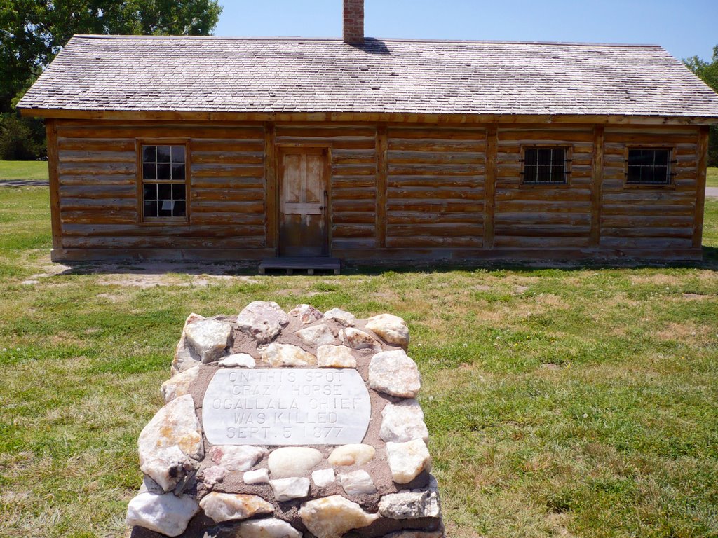 On this spot Ogallala chief Crazy horse was Killed sept 5 1877 by Redtof