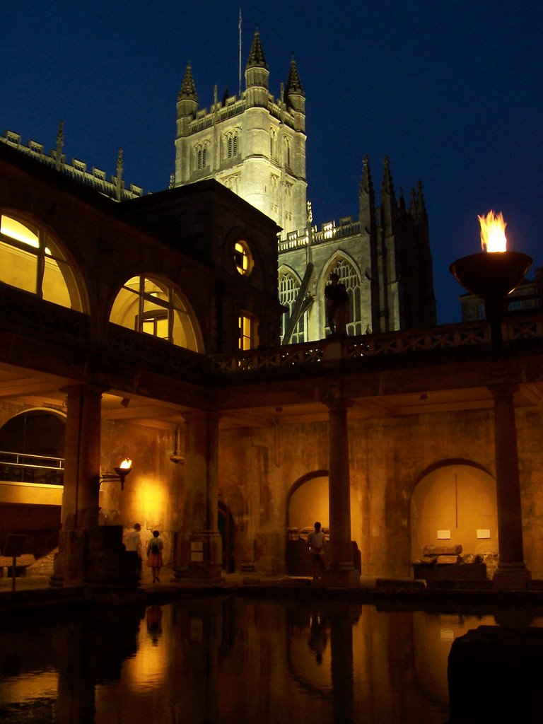 Roman Baths by torch light by Yvette