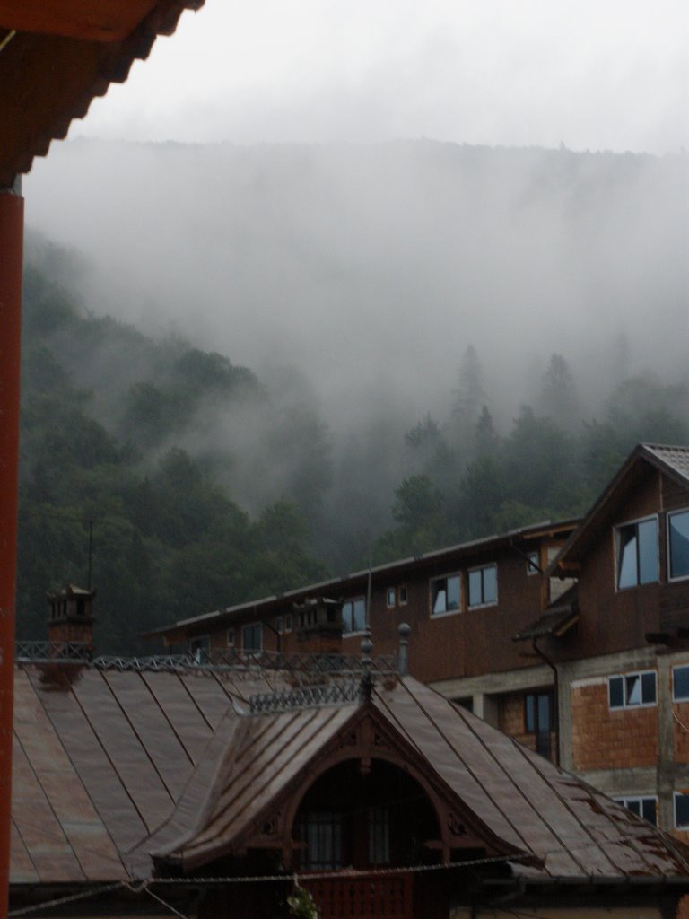 Fog on roofs, Sinaia, August 2009 by kukusya