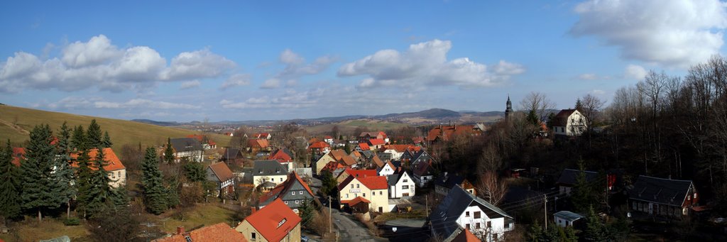 Waltersdorf vom Postturm in Richtung Niederdorf by Karsten Schiller