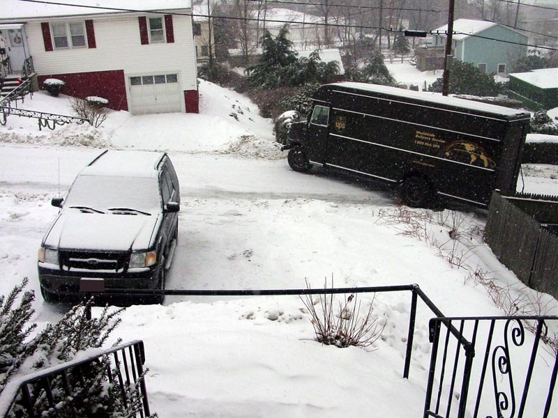 UPS truck stuck in snow by possum66