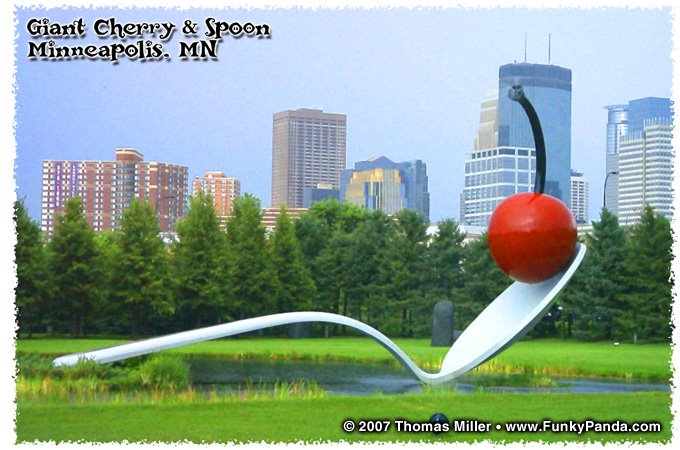 Giant Cherry & Spoon in Minneapolis, MN - www.funkypanda.com by funkypanda