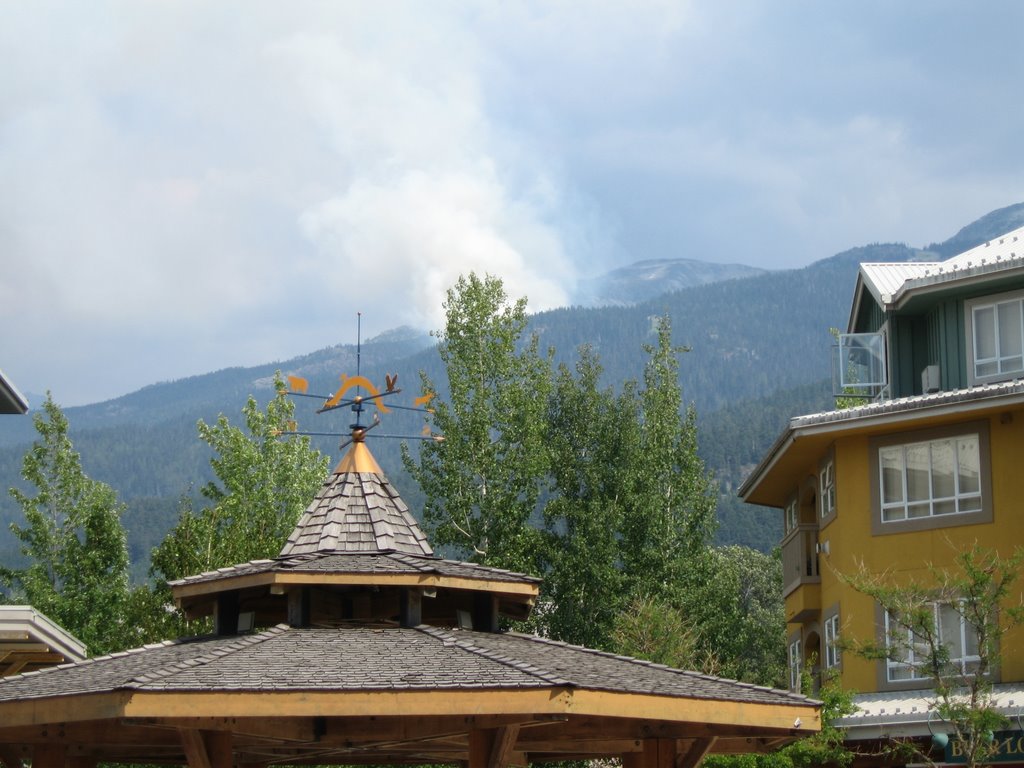 Fire on Blackcomb from Whistler Village July 2009 by thduncan