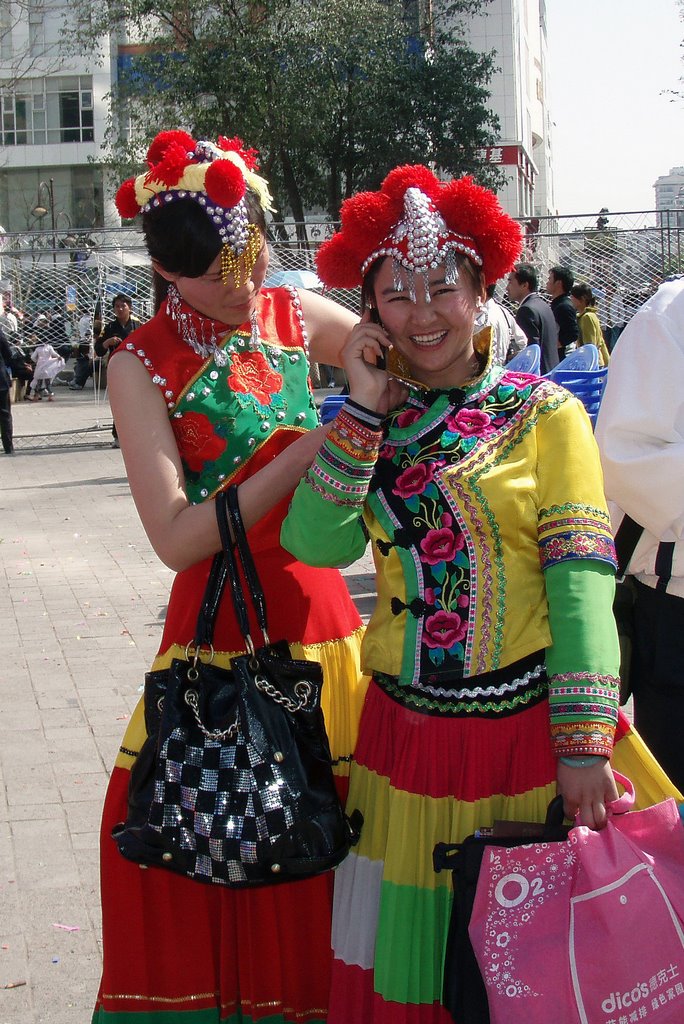 Chinese Girls in Traditional Dresses by K Joanna