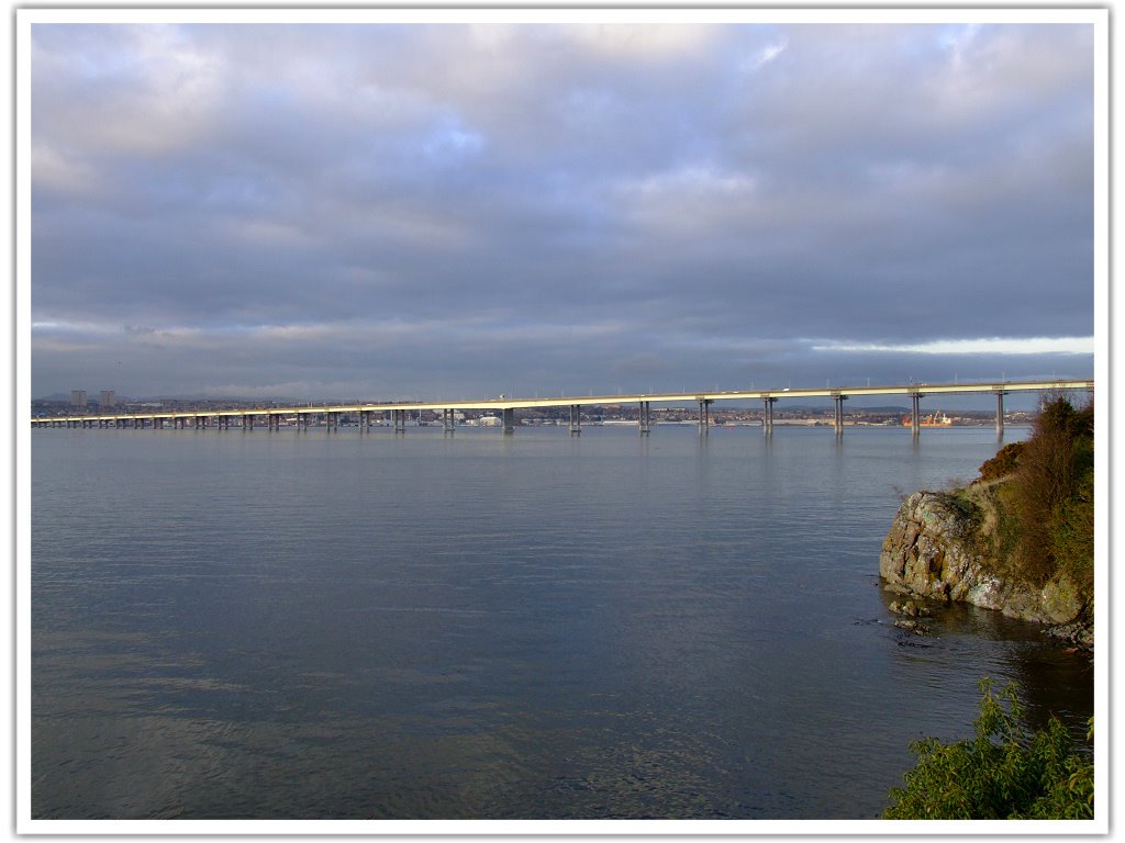 Tay Road Bridge and the Firth of Tay, in the warm evening fading sun, 21st February 2007 by Patrick Rice