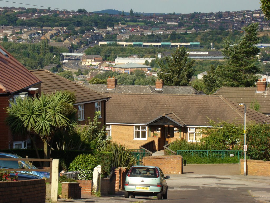 Looking down Laird Drive, Wisewood, towards Wadsley Bridge, Sheffield S6/S5 by sixxsix