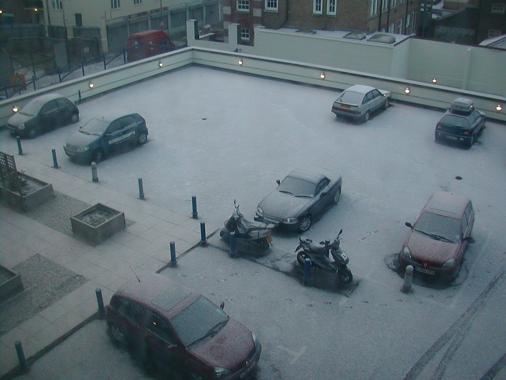 Car Park covered in snow by King Edward