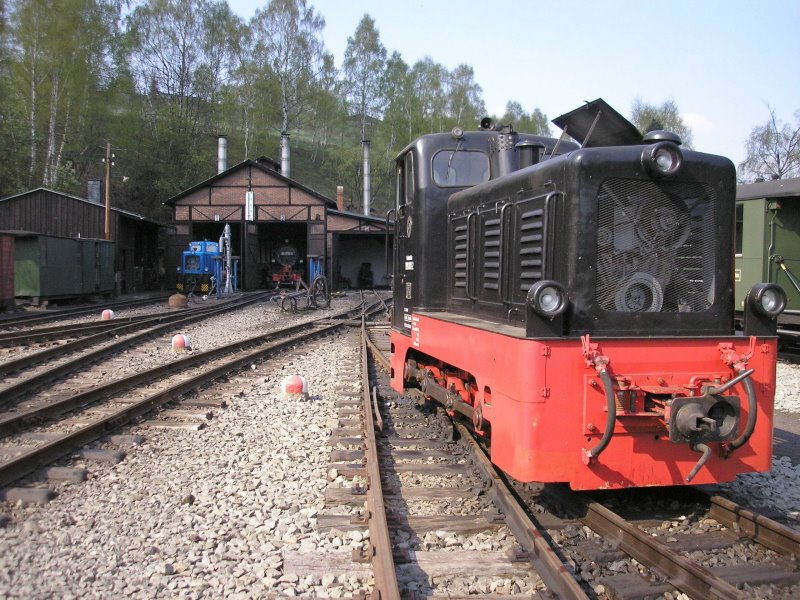 The railway-station of the Pressnitztalbahn in Jöhstadt by Oelgo