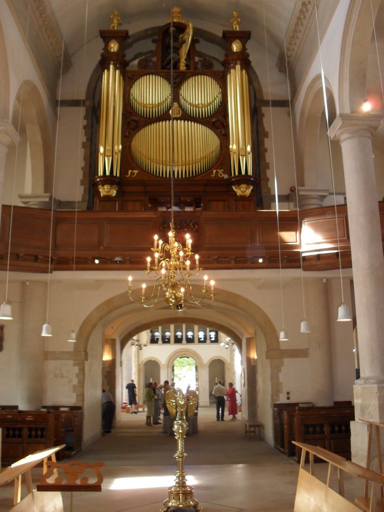 PORTSMOUTH CATHEDRAL, HAMPSHIRE - ORGAN ABOVE MAIN ENTRANCE by Elizabeth H. Roome