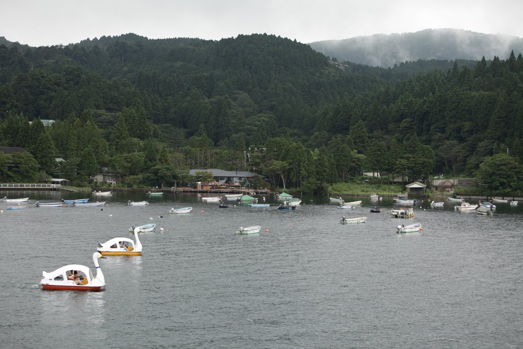 Boats in Ashinoko by Jason Weddington