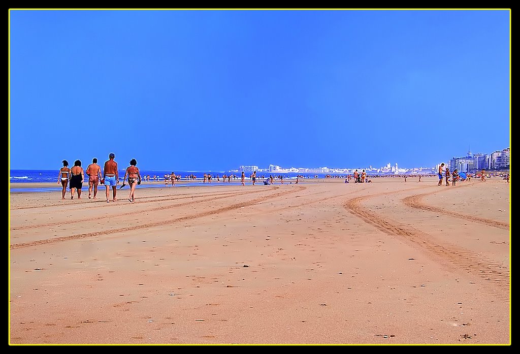 Playa de Cortadura (Cádiz al fondo). Cut Beach (Cádiz on the background). by Jose Ramon el Bollo