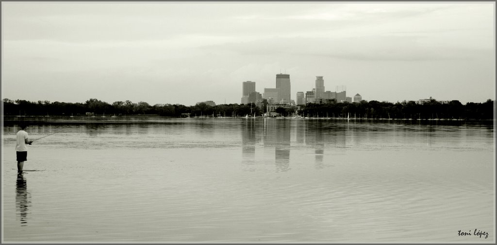 Fishing at Lake Calhoun by tonibcn