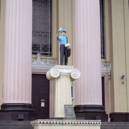 The Postman Statue of Post Office Bvilding by nekosugamo