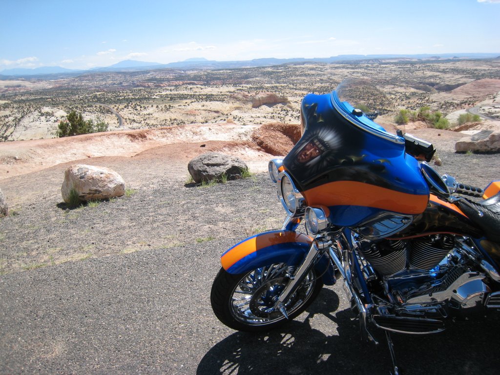 Indian on Harley near Escalante Utah by LakeBound Now