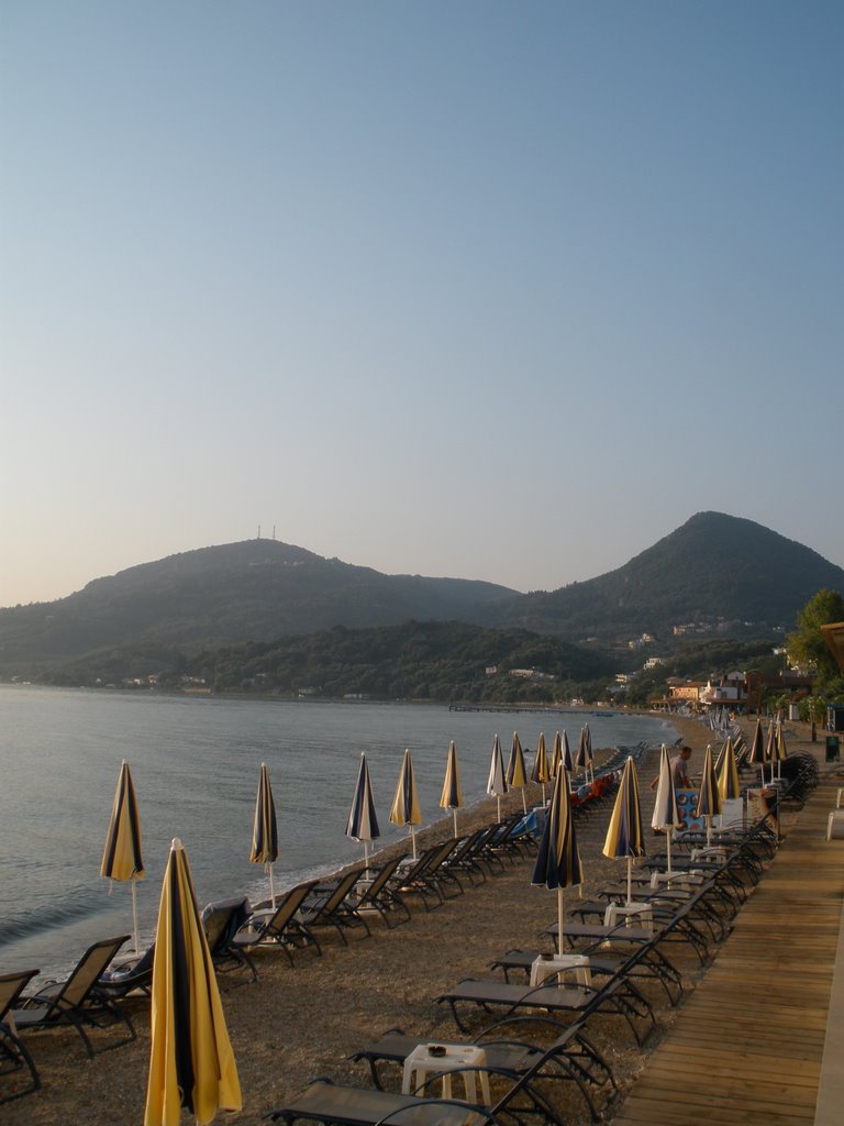 "The Mountains" seen near Rossis Hotel, Mesoggi, Corfu by Robert Brandbyge