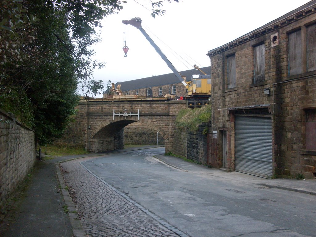 Railway breakdown crane Worth Valley Line from Pitt Street by fastweaver