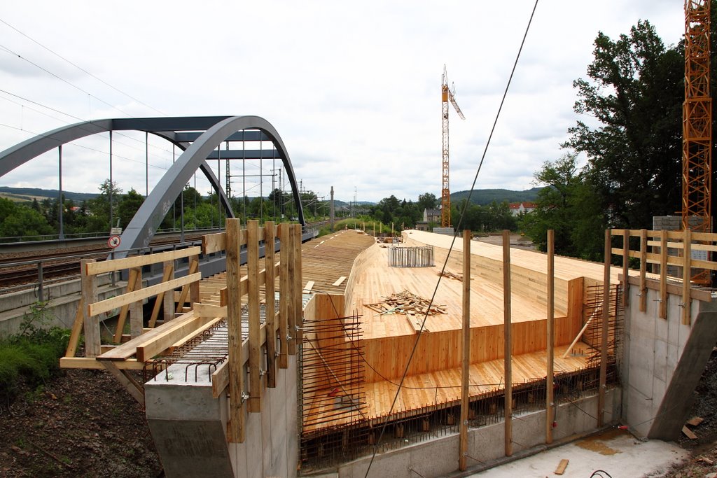 Foto-Denkmal (Reihe, wird fortgsetzt) Verlegung B173 in Flöha: Brückenbauwerk 4, Schalarbeiten by © CANONIER