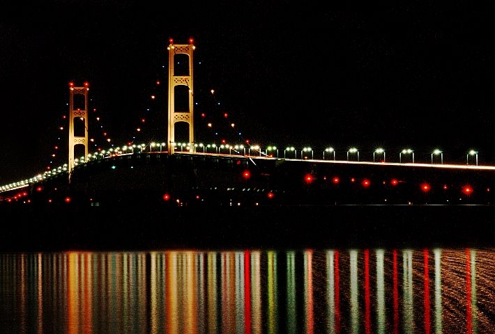 Mackinaw Bridge At Night by Heather McFarland