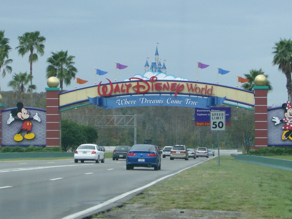 Walt Disney World, Florida, entrance gate. by John Mark Perine