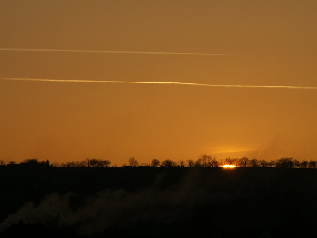 Sonnenuntergang hinter Elbhängen by Frank Pustlauck