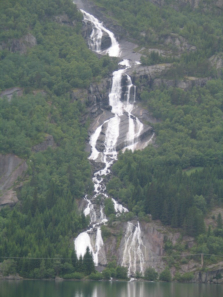 Waterfall in Norway june 2004 by Aad (A.F.) Huf