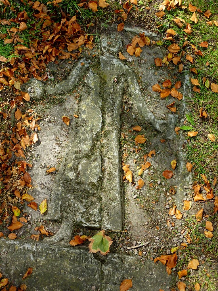 Old Tombstone outside Trolle Ljungby Church by thor☼odin™