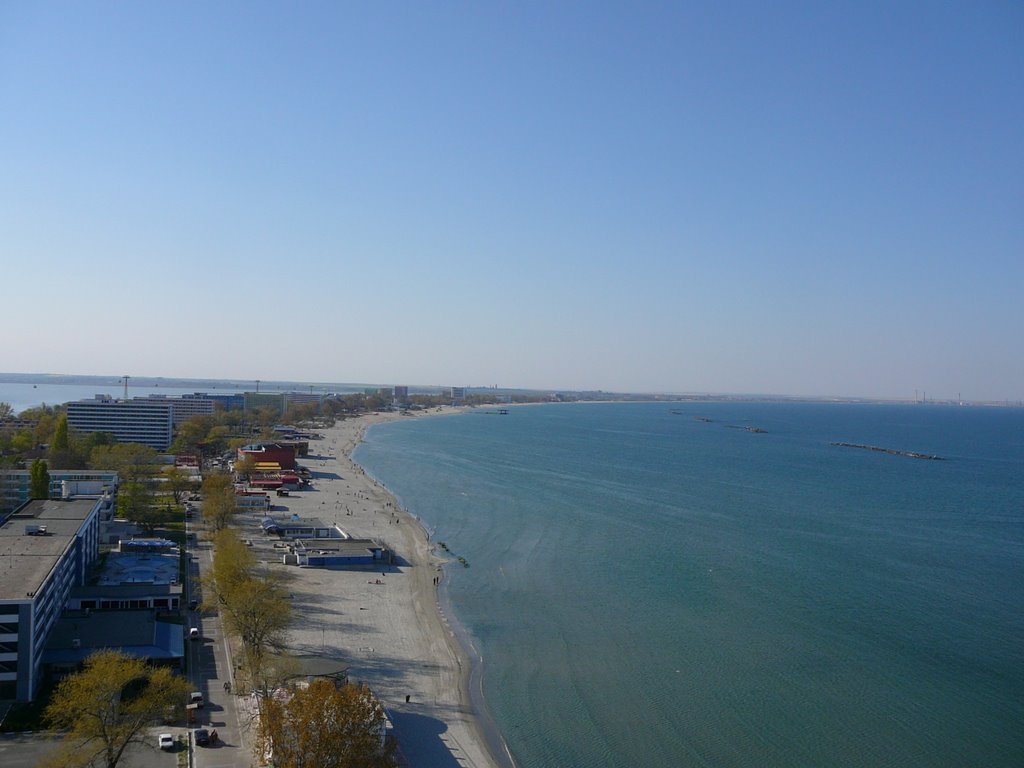 The Shore line from the top of the Parc Hotel in Mamaia, Constanta, Romania by sorel